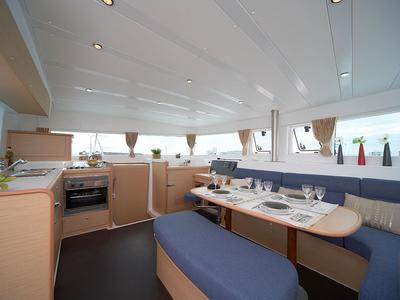 Galley of Dynamis, a Lagoon 420 catamaran at Sithonia Municipal Unit, Greece
