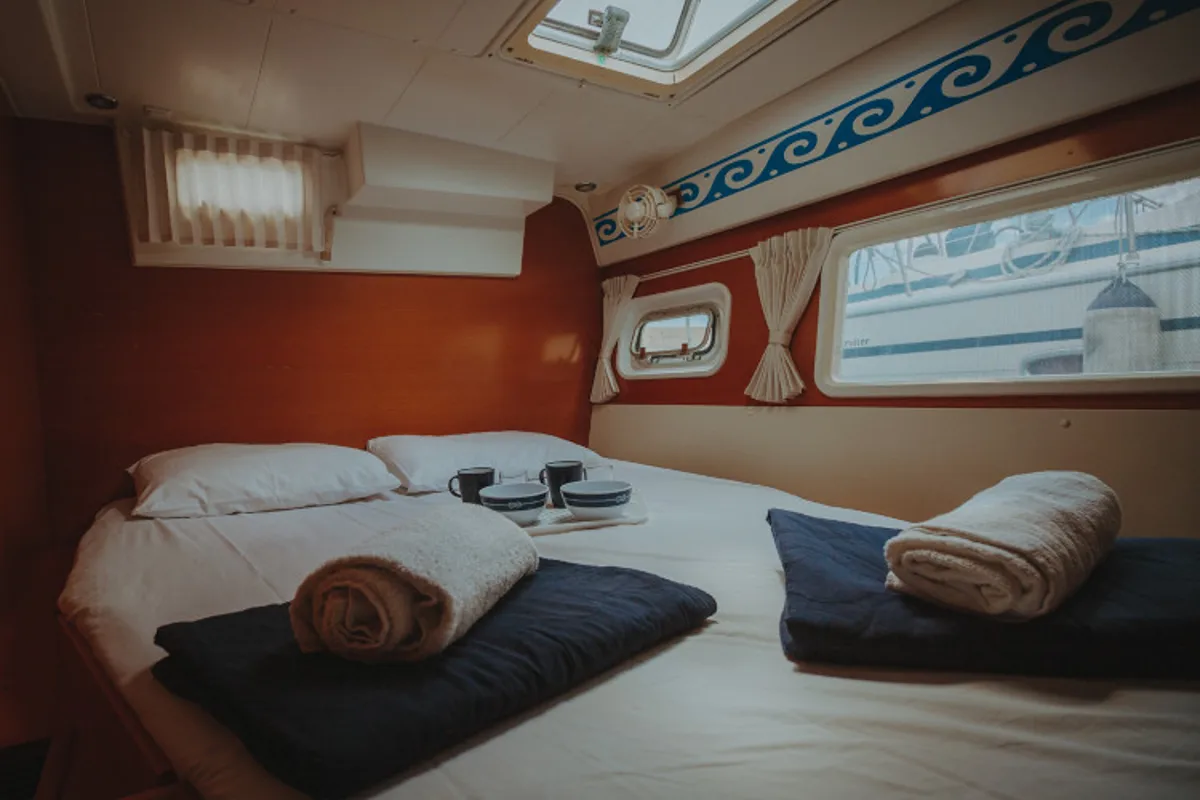 Dynamis, a Lagoon 420 catamaran at Sithonia Municipal Unit, Greece