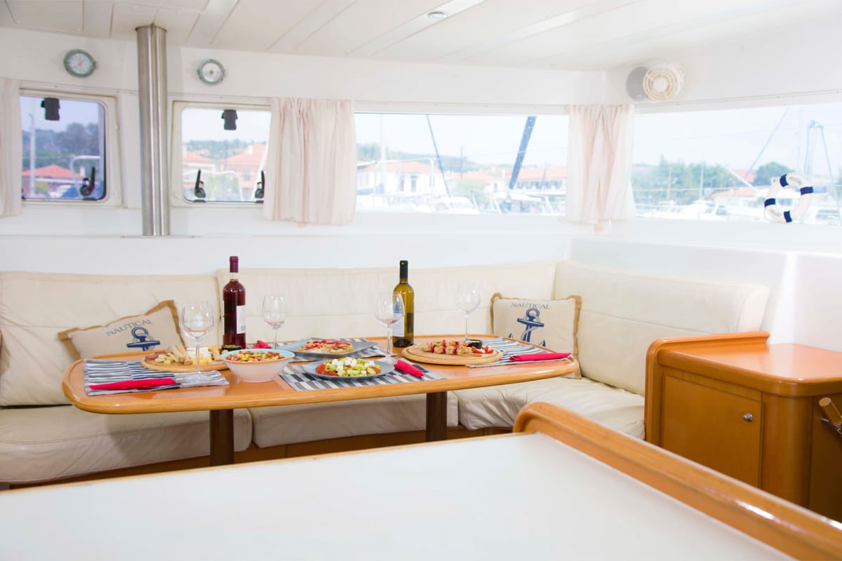 Dynamis, a Lagoon 420 catamaran at Sithonia Municipal Unit, Greece