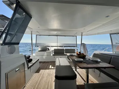 Cabin on Sea Energy II, a Fountaine Pajot Elba 45 catamaran at Athens, Greece