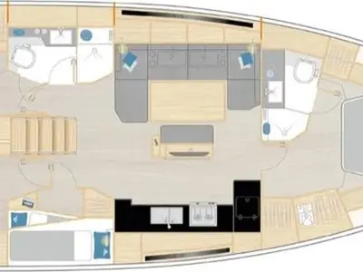 Floor plan of Vingilot - OW, a Hanse Yachts Hanse 460 sailboat at Općina Medulin, Croatia