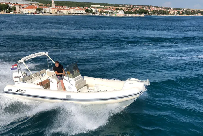 Black Fin, a Nuova Jolly Marine Black Fin rib at Grad Biograd na Moru, Croatia