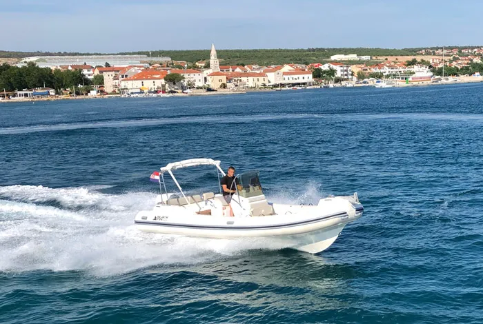 Black Fin, a Nuova Jolly Marine Black Fin rib at Grad Biograd na Moru, Croatia