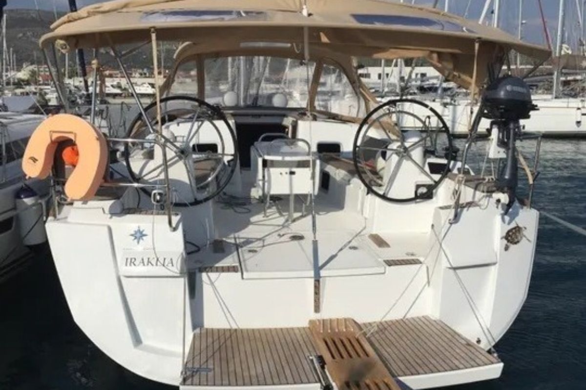 Iraklia, a Jeanneau Sun Odyssey 479 sailboat at Kos, Greece