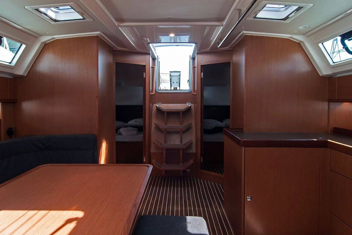 Salon of Adria Sonja, a Bavaria Cruiser 46 sailboat at Split, Croatia