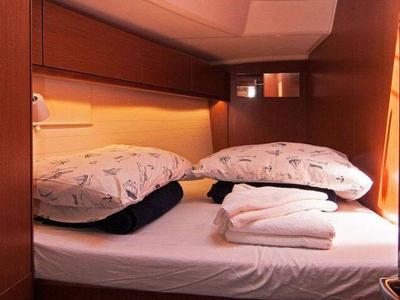 Cabin on Adria Sonja, a Bavaria Cruiser 46 sailboat at Split, Croatia