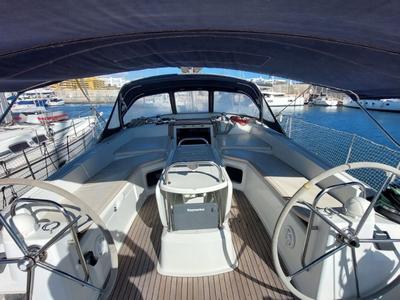 Cockpit of Madeleine, a Jeanneau 53 sailboat at San Miguel de Abona, Spain