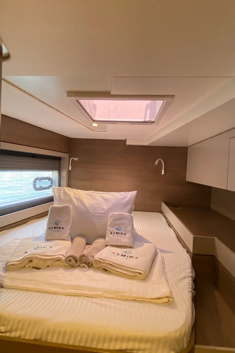Cabin on Despina, a Bali 4.6 catamaran at Bodrum, Turkey
