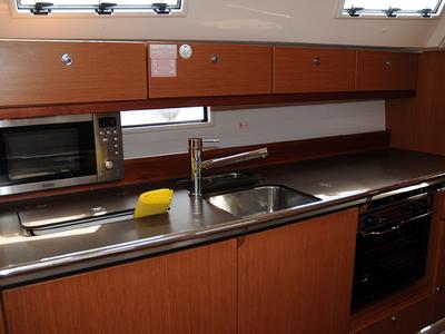 Galley of Tesoro, a Bavaria Cruiser 40 sailboat at Llucmajor, Spain