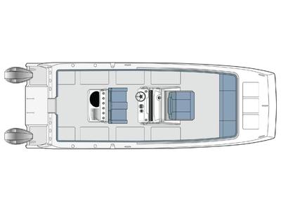 Floor plan of Eagle I, a Aquila Yachts Aquila 28 motorboat at Cannigione, Italy