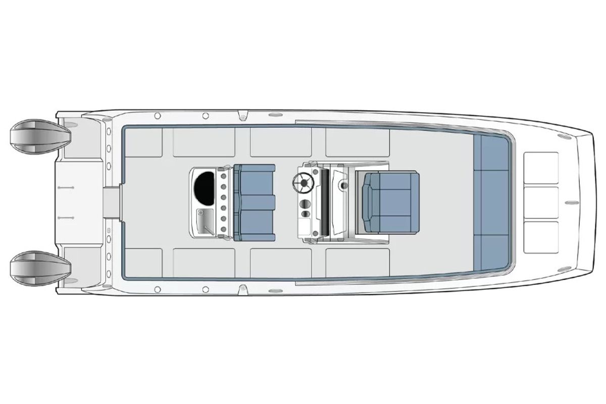 Floor plan of Eagle I, a Aquila Yachts Aquila 28 motorboat at Cannigione, Italy