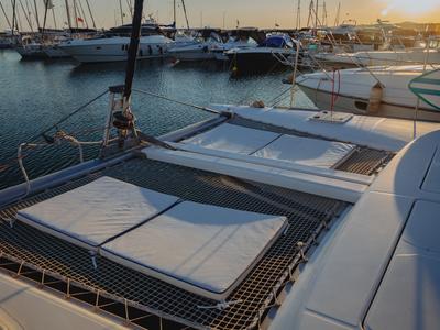 Deck of Caramela, a Lagoon 380 catamaran at Sithonia Municipal Unit, Greece