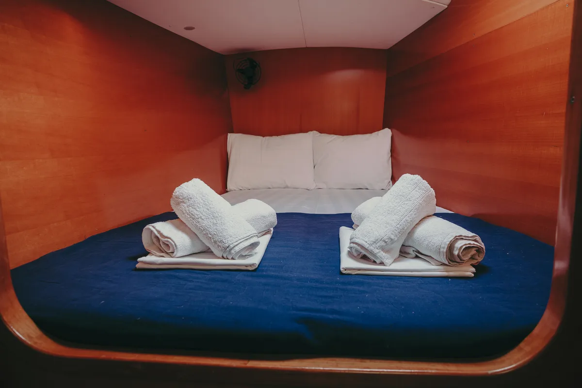 Cabin on Caramela, a Lagoon 380 catamaran at Sithonia Municipal Unit, Greece