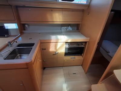 Galley of Hedone, a Dufour 412 GL sailboat at Tonnarella, Italy