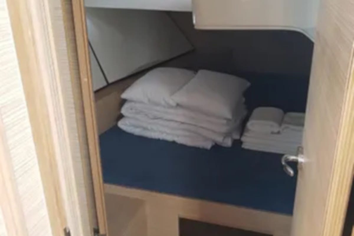 Cabin on Marietta, a D&D Kufner 54 sailboat at Punat, Croatia