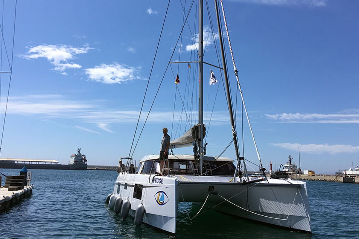 Exterior view of Hygge, a Nautitech Rochefort Nautitech 40 Open catamaran at Llucmajor, Spain
