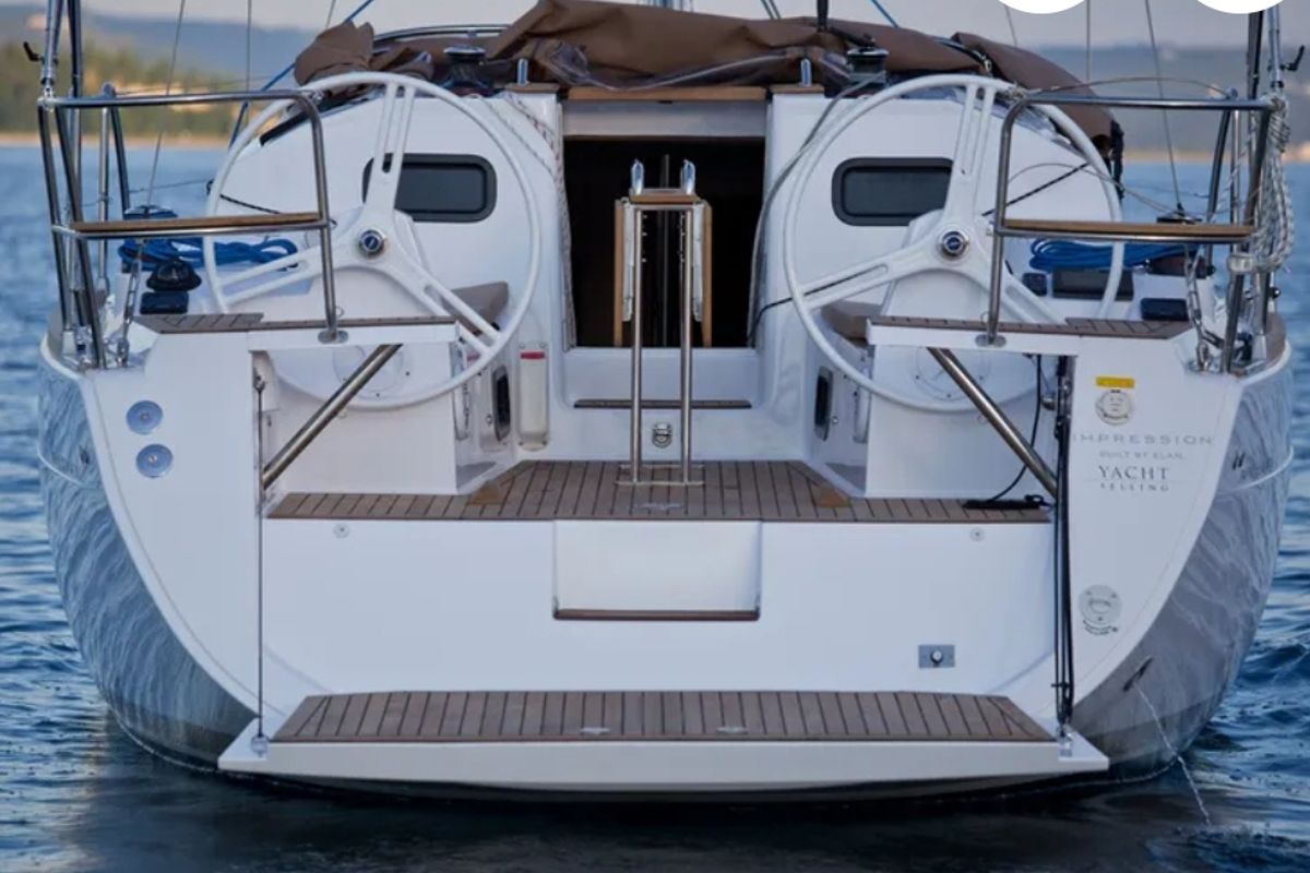 Exterior view of Aurora, a Elan Impression 35 sailboat at Grad Pula, Croatia
