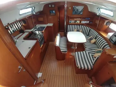 Salon of Rota, a Beneteau Oceanis 411 sailboat at Sami Municipal Unit, Greece