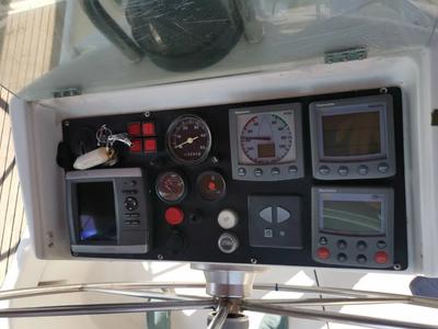 Cockpit of Rota, a Beneteau Oceanis 411 sailboat at Sami Municipal Unit, Greece
