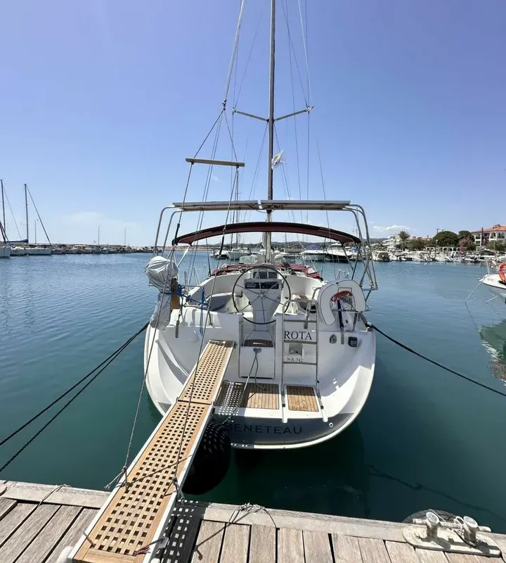 Exterior view of Rota, a Beneteau Oceanis 411 sailboat at Sami Municipal Unit, Greece