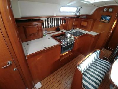 Galley of Rota, a Beneteau Oceanis 411 sailboat at Sami Municipal Unit, Greece