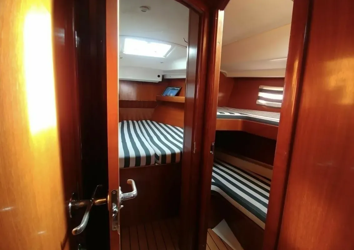 Exterior view of Rota, a Beneteau Oceanis 411 sailboat at Sami Municipal Unit, Greece