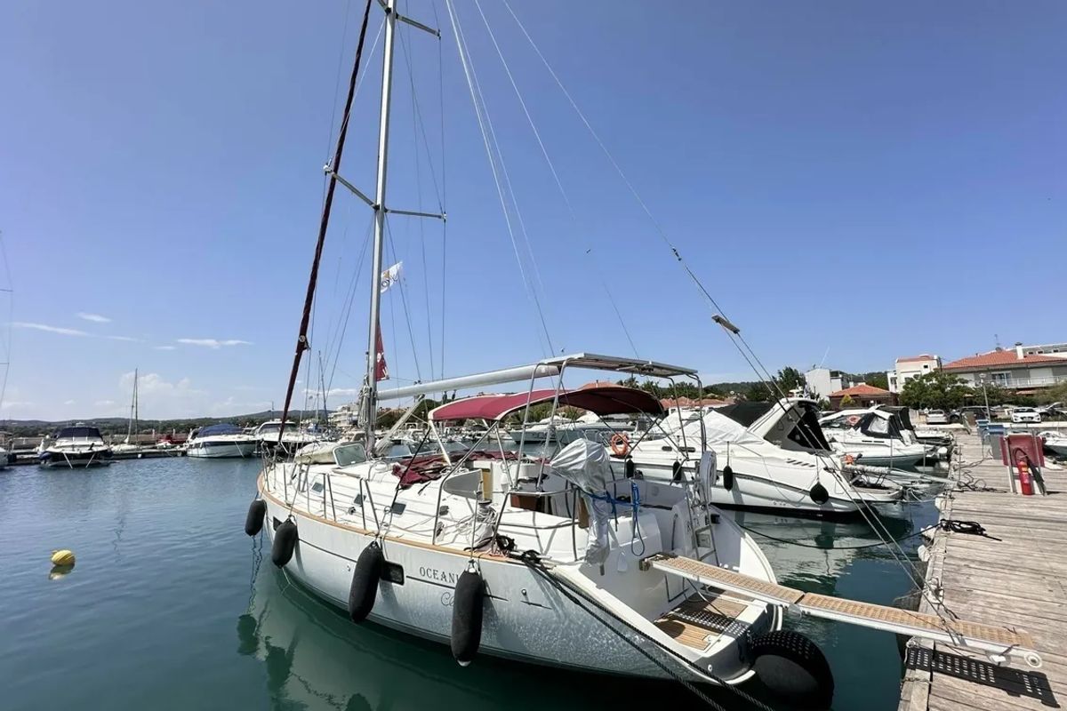 Rota, a Beneteau Oceanis 411 sailboat at Sami Municipal Unit, Greece