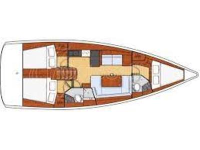 Floor plan of White Pearl, a Beneteau Oceanis 41.1 sailboat at Izola / Isola, Slovenia