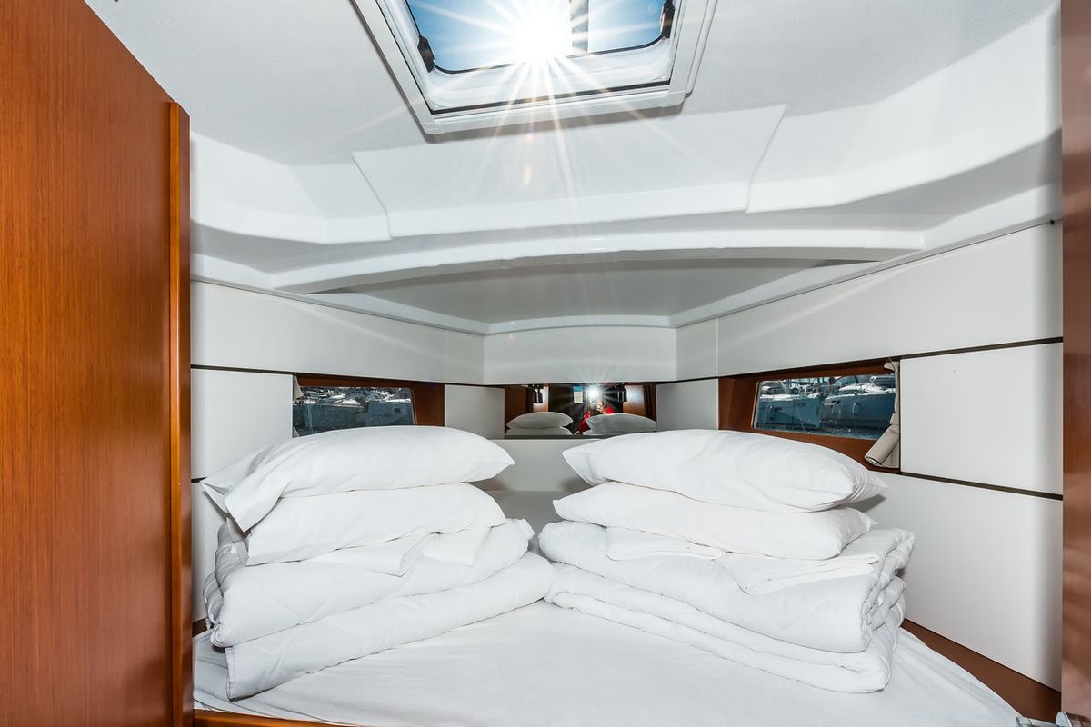 Cabin on Simple Minds, a Beneteau Oceanis 38.1 sailboat at Grad Biograd na Moru, Croatia