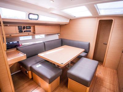 Salon of Madicken, a Dufour 460 GL sailboat at Primošten, Croatia