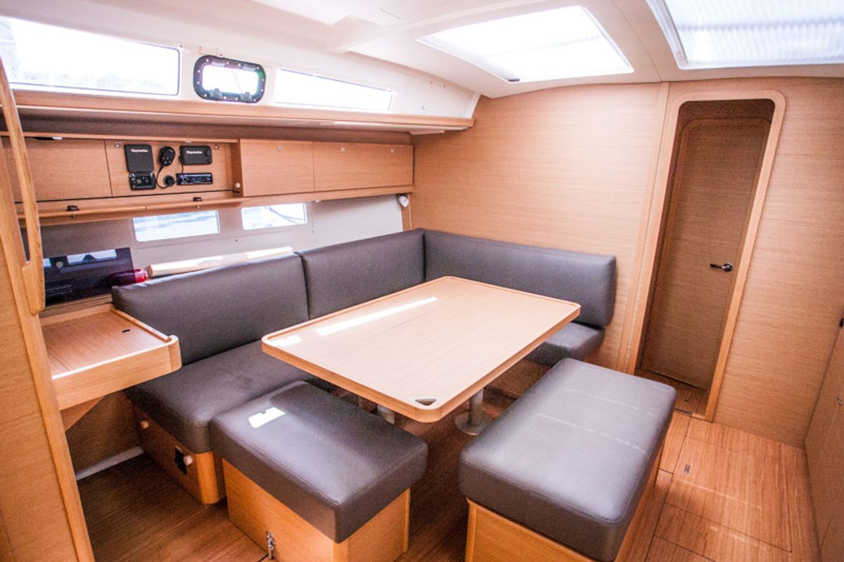 Salon of Madicken, a Dufour 460 GL sailboat at Primošten, Croatia