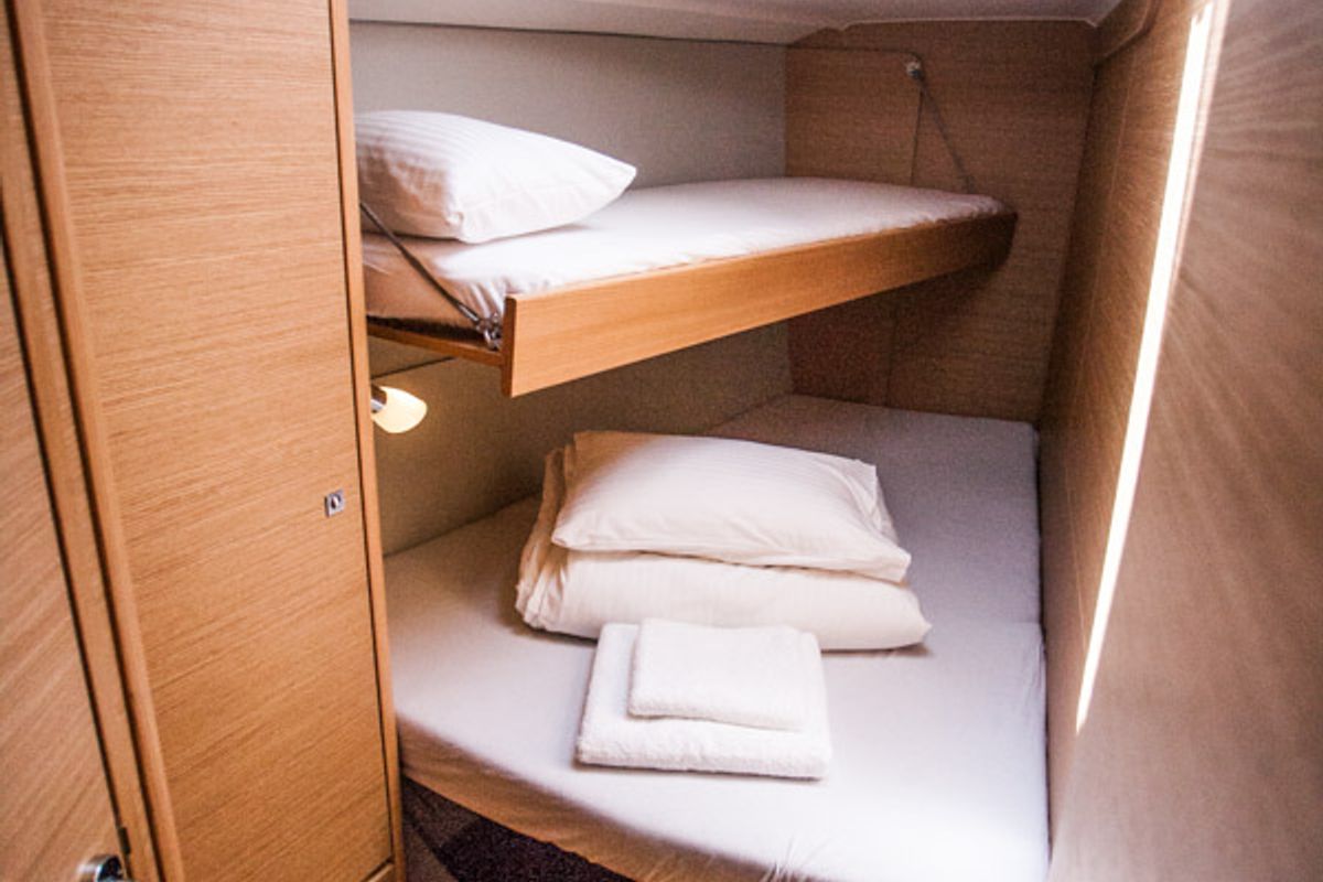 Cabin on Madicken, a Dufour 460 GL sailboat at Primošten, Croatia