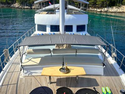 Deck of Premium +, a Gulet Gulet gulet at Split, Croatia