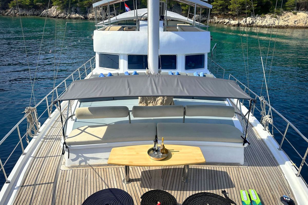 Deck of Premium +, a Gulet Gulet gulet at Split, Croatia