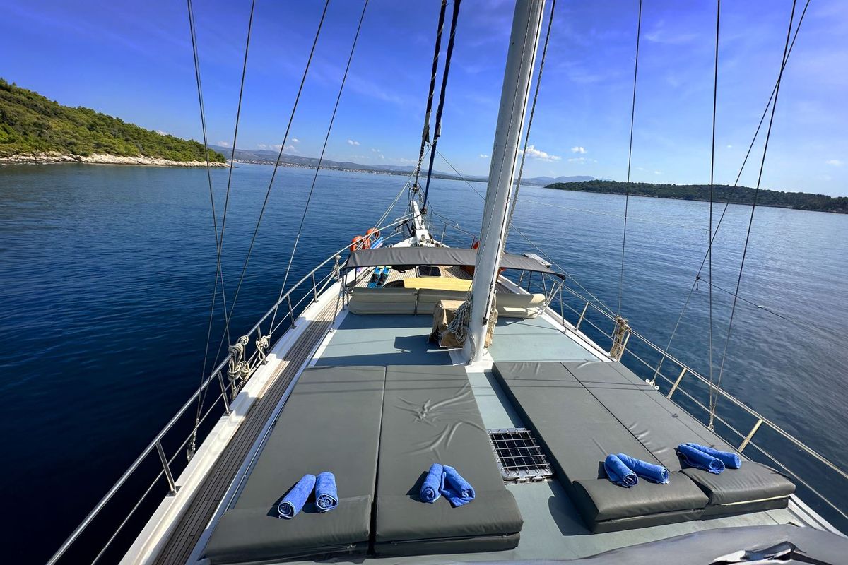 Deck of Premium +, a Gulet Gulet gulet at Split, Croatia