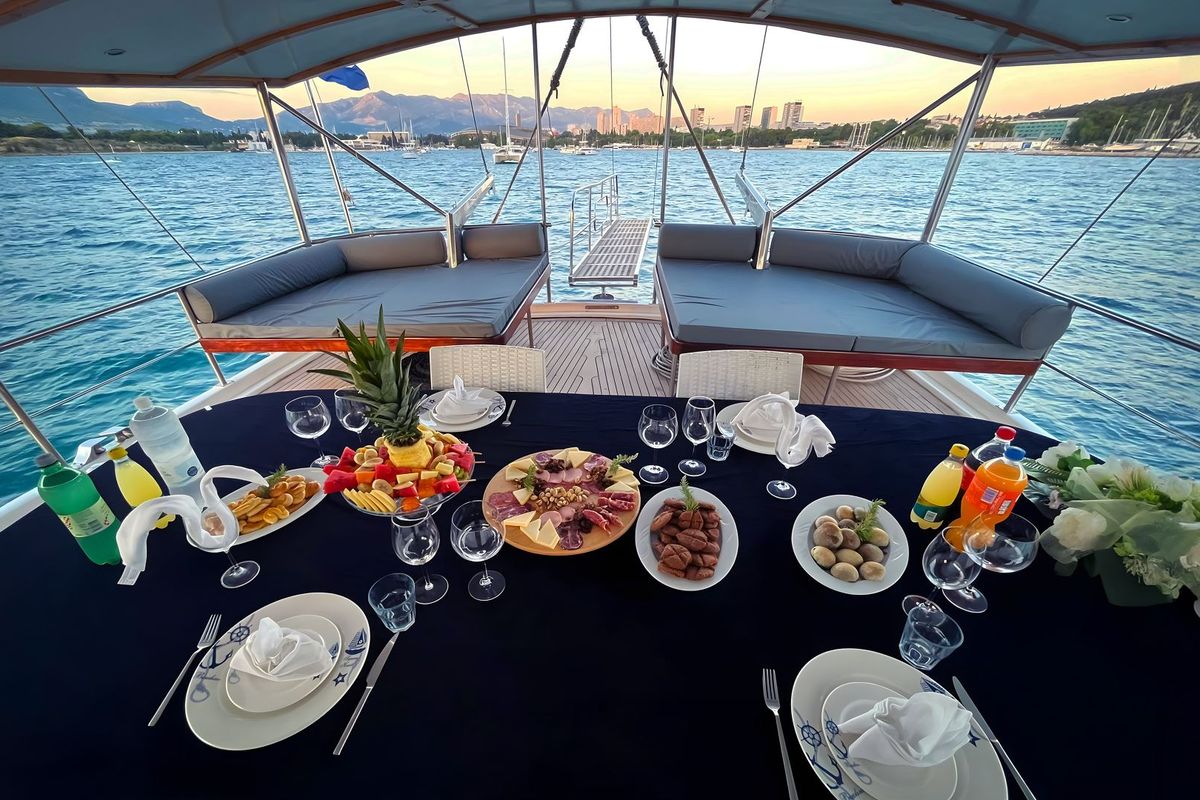 Deck of Premium +, a Gulet Gulet gulet at Split, Croatia