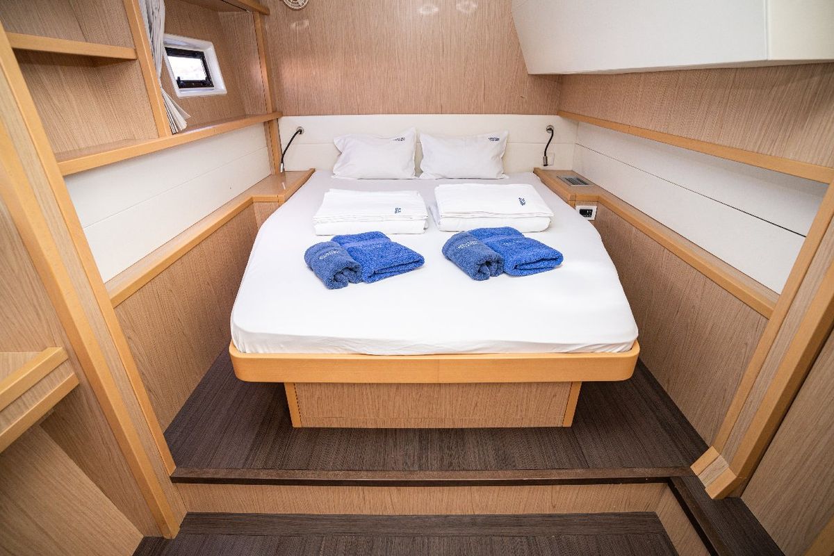 Cabin on Jessy, a Lagoon 52 F catamaran at Pirovac, Croatia