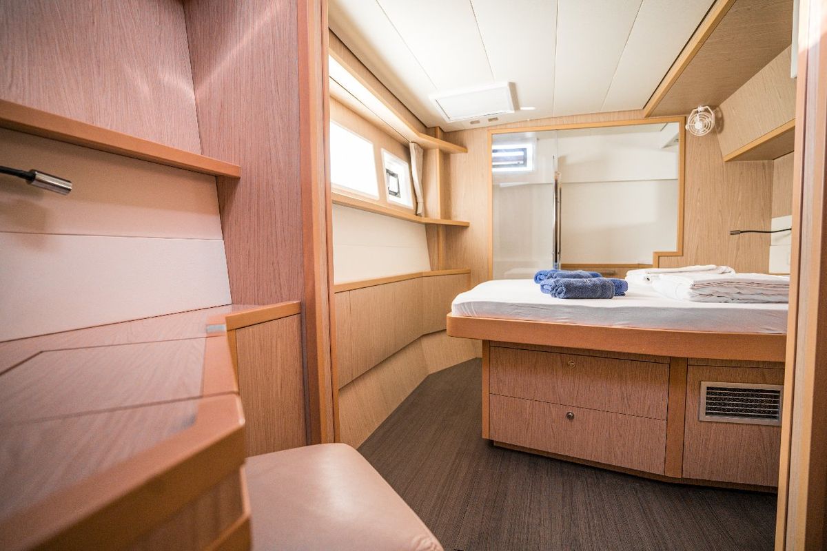 Cabin on Jessy, a Lagoon 52 F catamaran at Pirovac, Croatia