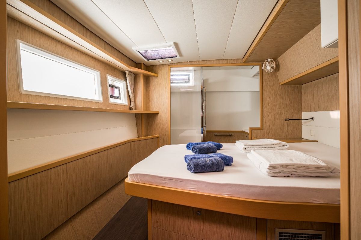 Cabin on Jessy, a Lagoon 52 F catamaran at Pirovac, Croatia