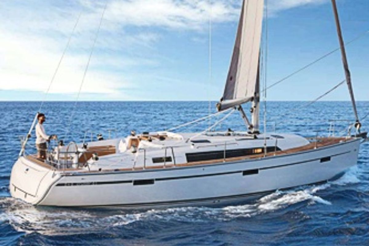Exterior view of Ten, a Bavaria Cruiser 41 sailboat at Fisksätra, Sweden