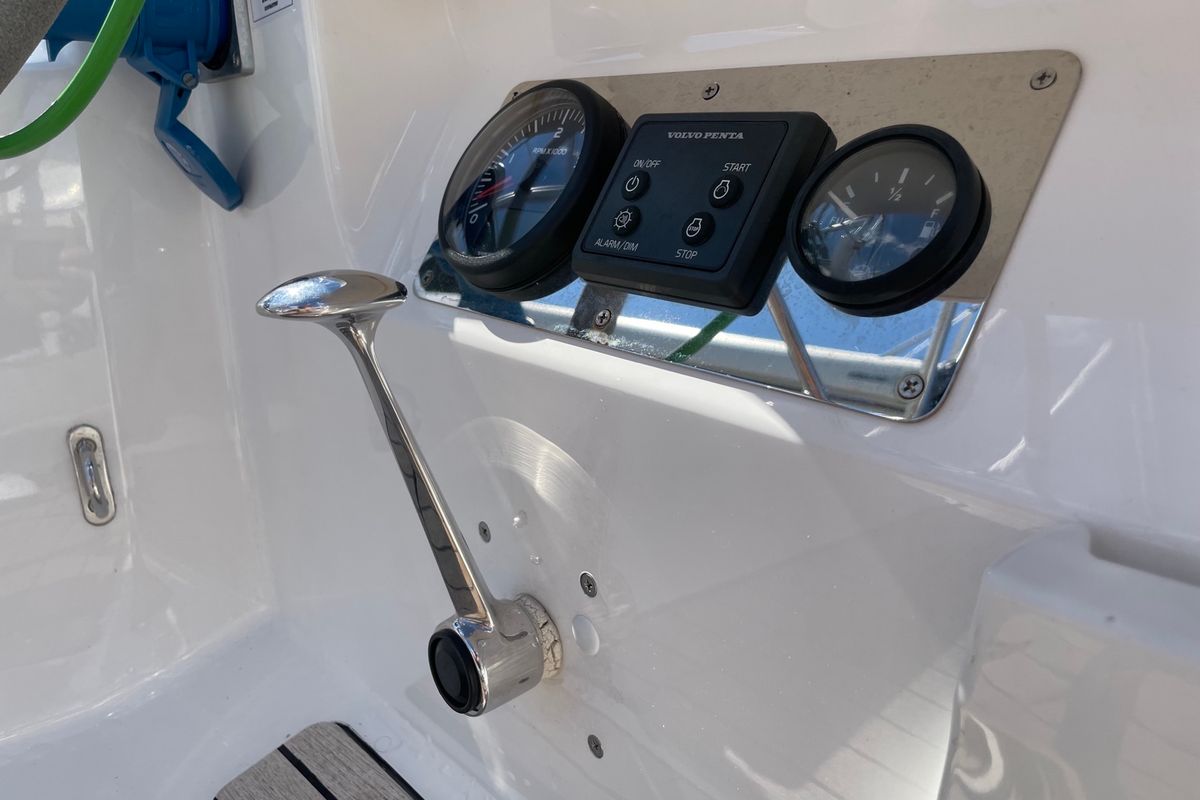 Cockpit of Ten, a Bavaria Cruiser 41 sailboat at Fisksätra, Sweden