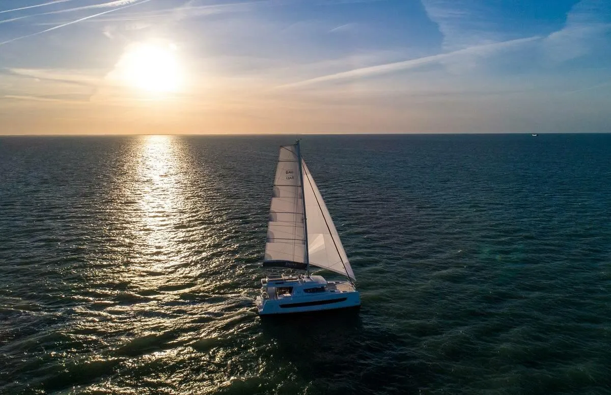 Exterior view of Divine Destiny, a Bali 4.4 catamaran at Road Town, British Virgin Islands