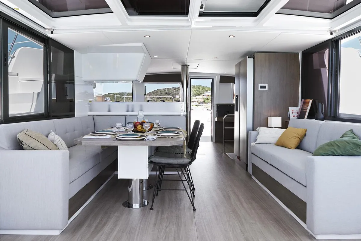 Salon of Divine Destiny, a Bali 4.4 catamaran at Road Town, British Virgin Islands