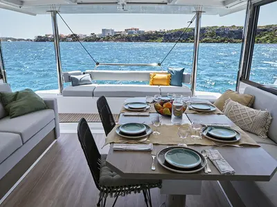 Salon of Divine Destiny, a Bali 4.4 catamaran at Road Town, British Virgin Islands