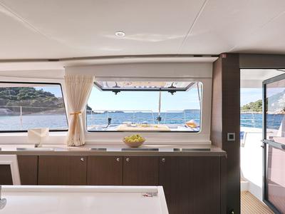 Galley of EQ Horizon, a Bali 5.4 catamaran at Dubrovnik, Croatia