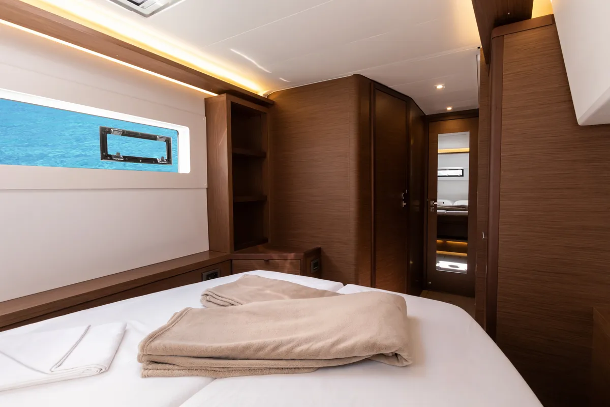Cabin on Carruba - Comfort Line , a Lagoon 46 catamaran at Tonnarella, Italy