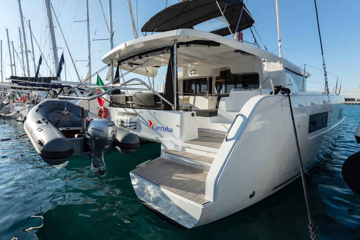 Exterior view of Carruba - Comfort Line , a Lagoon 46 catamaran at Tonnarella, Italy