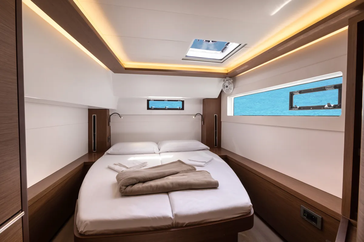 Cabin on Carruba - Comfort Line , a Lagoon 46 catamaran at Tonnarella, Italy