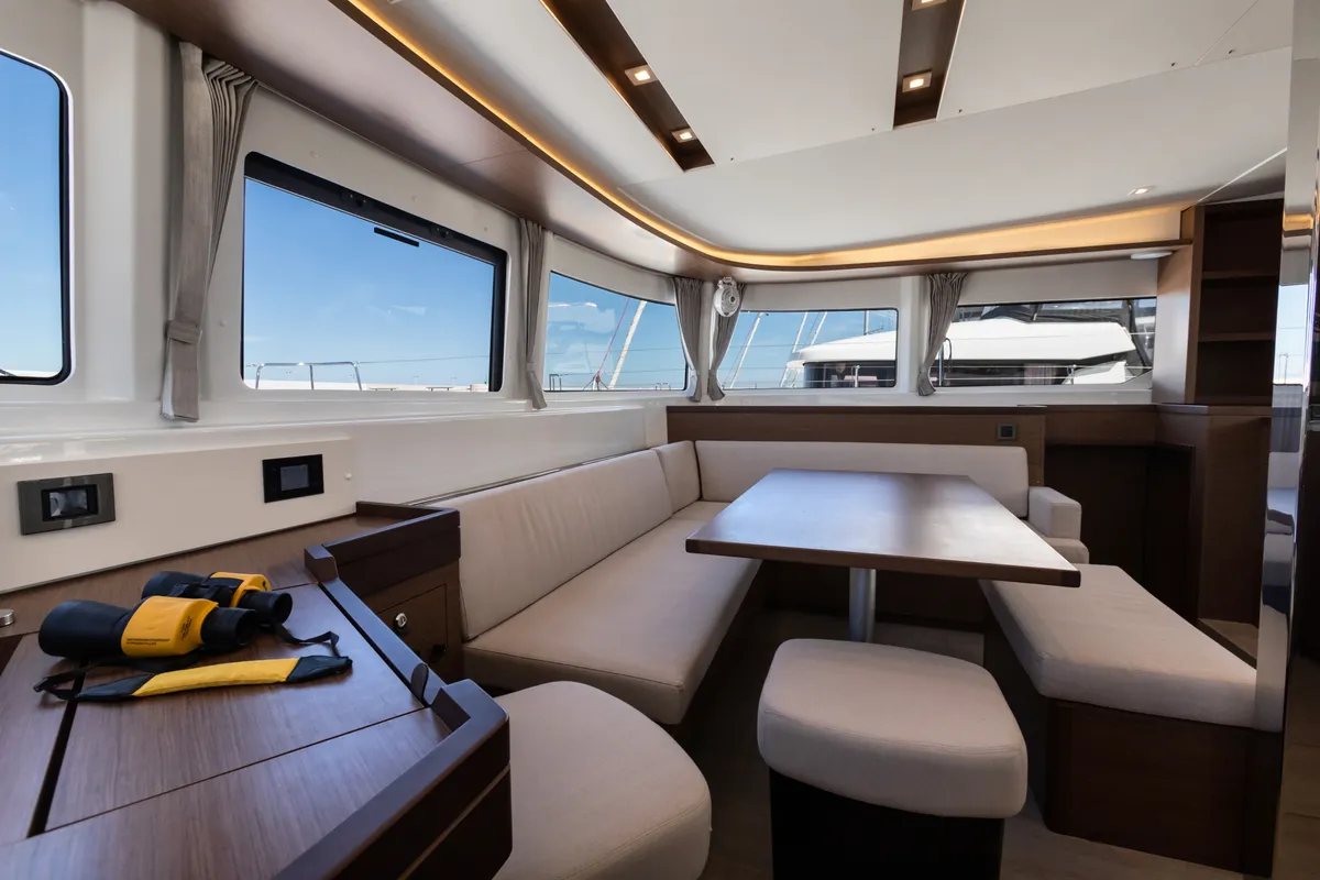 Salon of Carruba - Comfort Line , a Lagoon 46 catamaran at Tonnarella, Italy