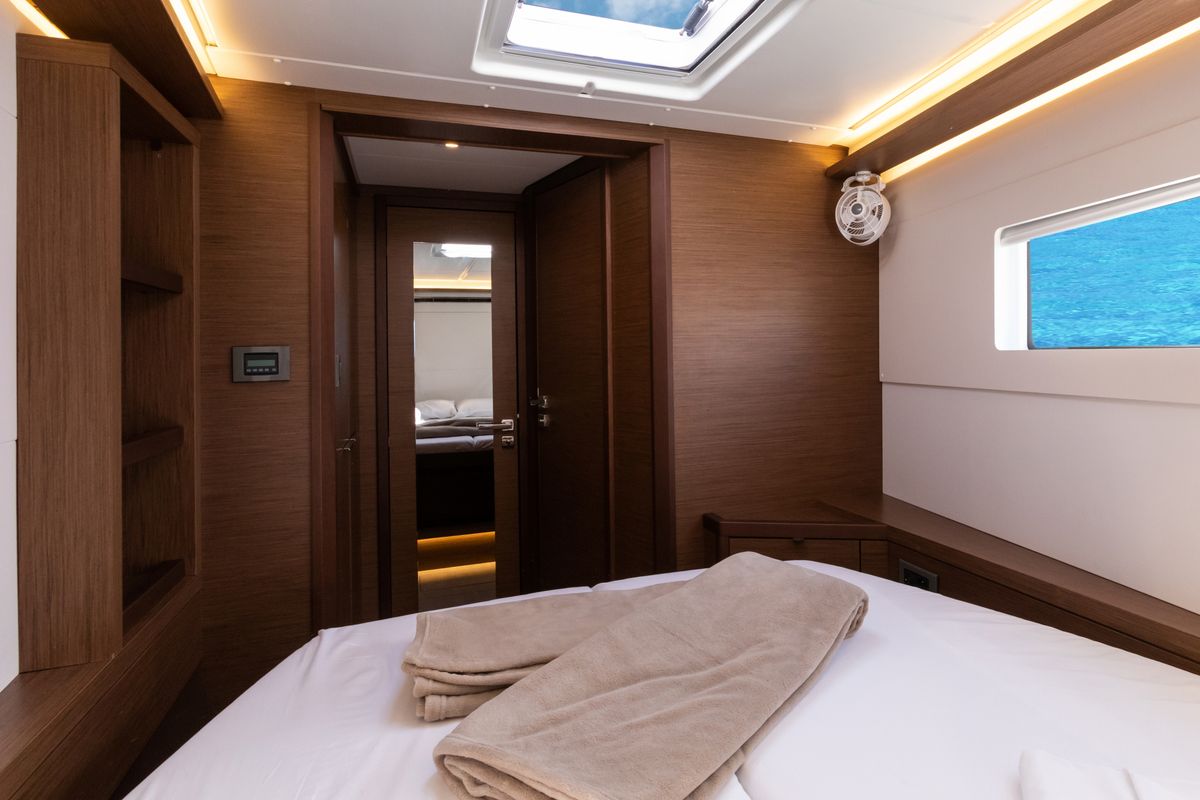 Cabin on Carruba - Comfort Line , a Lagoon 46 catamaran at Tonnarella, Italy